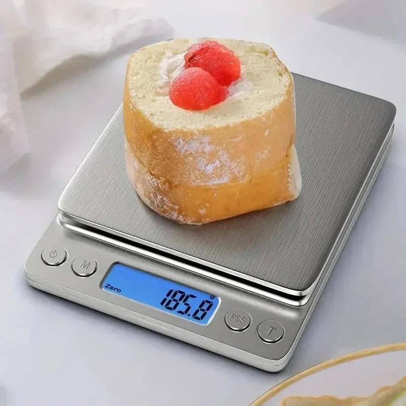 0.05g-500g Precise Measure Electronic Kitchen Scale Stainless Steel LCD Display Precise Weighing Cooking Ingredients Diet Scale