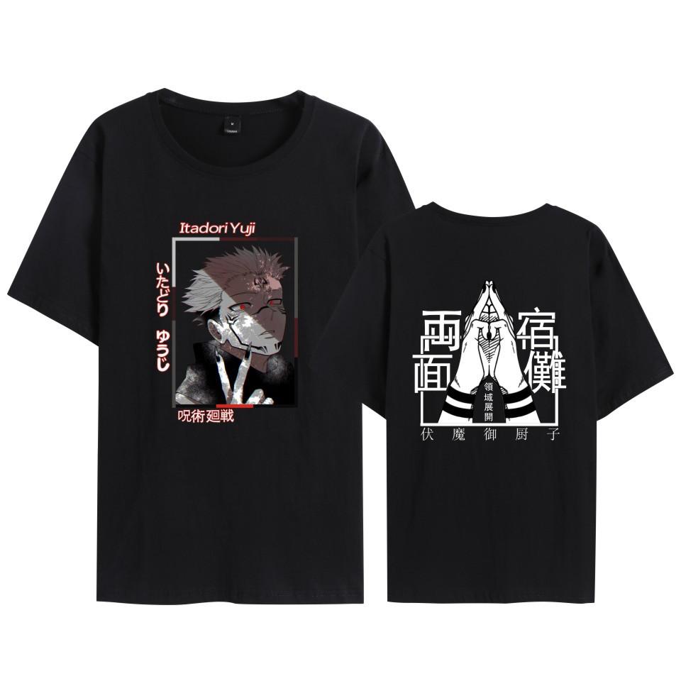 

HOT Fashion Jujutsu Kaisen T Shirt Women/Men s Casual Anime Short Sleeve Cosplay T-shirts XS чёрный