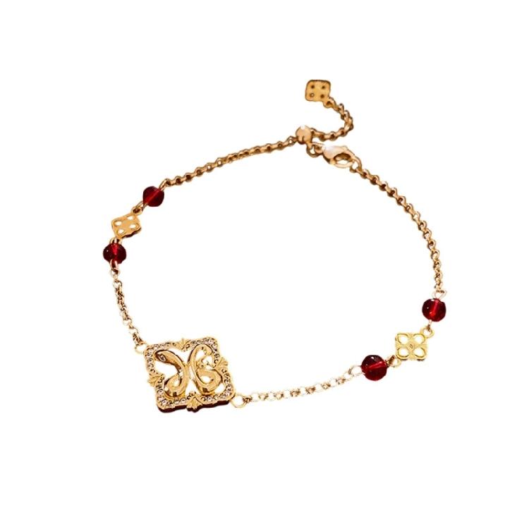

Celticed Knot Serpents Bracelet with Four Leaf Clovers Charm Copper Jewelry Adjustable Chain for Daily Casual Wear 1