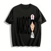 Cute Nurse Graphic Print Casual Crewneck Top Pure Cotton T-shirt