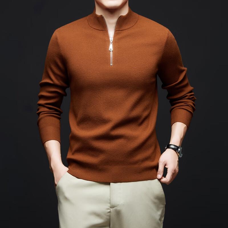 Men's Thickened Half-Zip Pullover Knit Base Layer Shirt YTMFQ24626