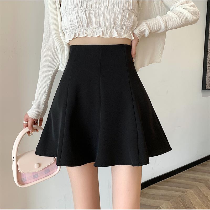 

2022 High Waist Plus Size Black A-Line Mini Skirt for Women 2XL for 135-145 jin
