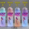 K-Pop Demon Hunters Anime Character Water Cup Large Capacity Outdoor Portable Rope Drinking Bottle Gift for Boys and Girls