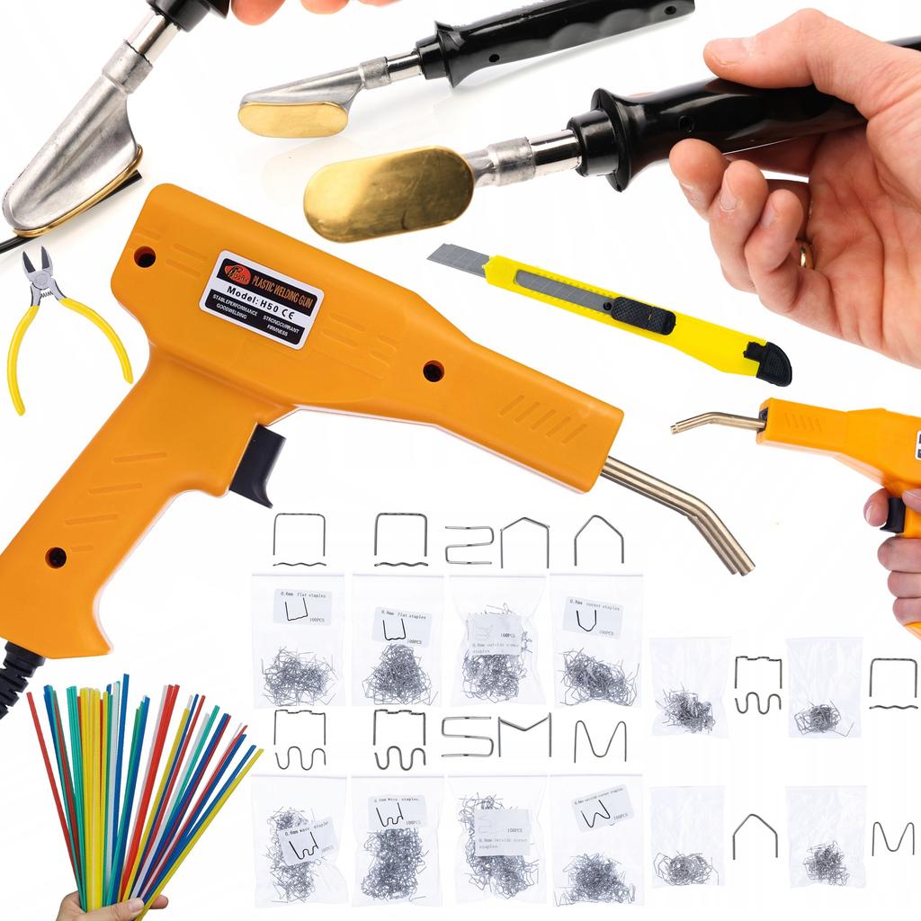 Rosfix Zestaw Do Spawania Plastiku – Lutownica, Zszywacz, 200 Zszywek, 800 Zszywek 8 Rodzajów | Wysoka Wytrzymałość | Ergonomiczny Design