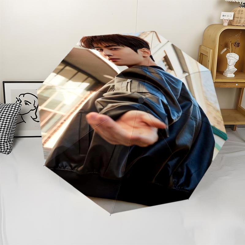 Cha Eun woo Theme Automatic Umbrella, Lightweight & Portable, 8 Rib, Perfect for Outdoor Travel, Birthdays, Christmas, Gifts.