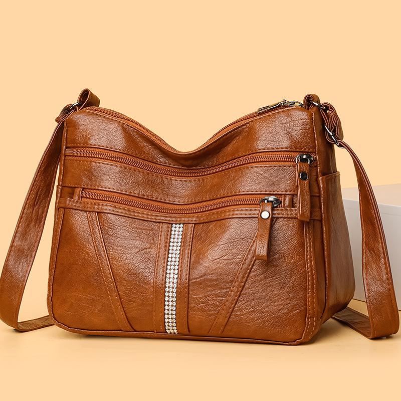 Women's Bag Soft PU Leather Bag Single Shoulder Crossbody Small Square Bag