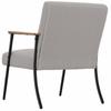 Armchair Light Grey Shaggy Wool Like Fabric