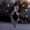 1Pc Pendant Angel Wings Crystal Necklace Retro Single Wing Healing Home Decoration Natural Stone Crystal Stone Gift