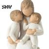 Healing Home Ornament Mother Holding Baby Figurine, Resin Family Love Statue for Bedroom Desk, Desktop Decoration Study Heartwarming Decor Ornament,