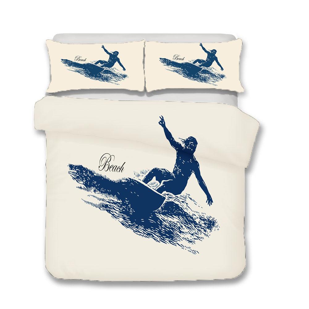 Sea Surfing Bedding Set Surf Modern Outdoor Extreme Sports Duvet Cover Queen King Ocean Surfboard 2/3Pcs Quilt Cover