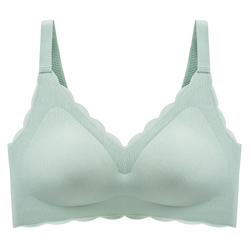 

Бесшовный бюстгальтер большого размера, нижнее белье без стального кольца, спортивный бюстгальтер для сна, для женщин 75B зелёный