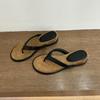 Wedge heel flip-flops shoes summer outer wear slippers 2025 new temperament versatile round head wedge heel high heel sandals women
