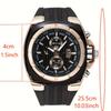 New silicone fashionable outdoor sports watch for men's three eye calendar multifunctional large dial quartz men's watch