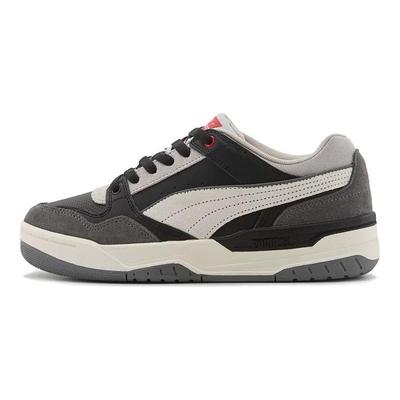 Rebound Fabric Synthetic Leather Comfortable Shock Absorption Low-Top Sneakers Unisex Sneakers Black Gray 400214-03