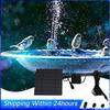 1.2W Solar Water Fountain Pump 180L/H with 6 Nozzles Solar Powered Fountain Water Pump Lift 100CM for BirdBath Garden Small Pond