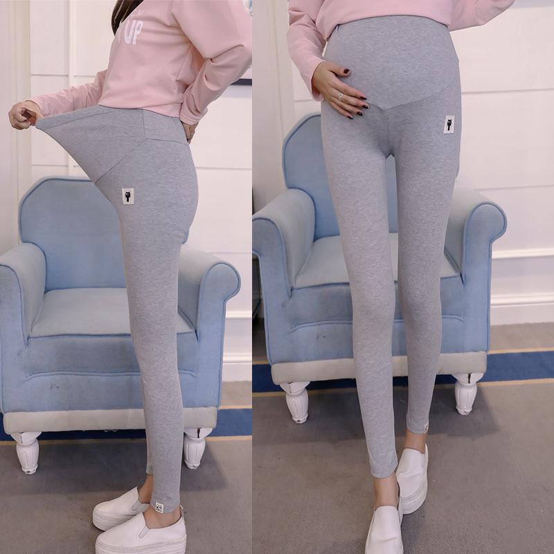 Maternity Support Leggings - Elastic Kitten Print, Spring/Autumn, 9-point Length