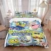 3pcs Handsome SpongeBob Quilt Cover Set (1 Quilt Cover + 2 Pillowcases Without Pillow Core), High-Definition Printing for Home and Dormitory.F020