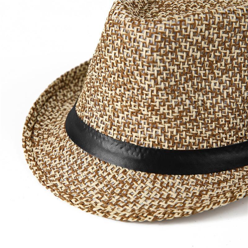 Straw Hat Men's Fashion Sunshade Top Hat Women's British Retro Jazz Hat Gentleman's Hat Sun-proof Hat