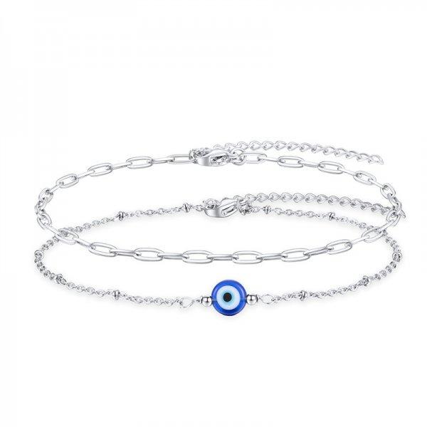 Bracelet Chaîne à Maillons en Acier Inoxydable Fait Main Bonne Chance Œil Turc Maléfique Couleur Dorée Pour Femmes Hommes Bijoux Cadeau de Fête