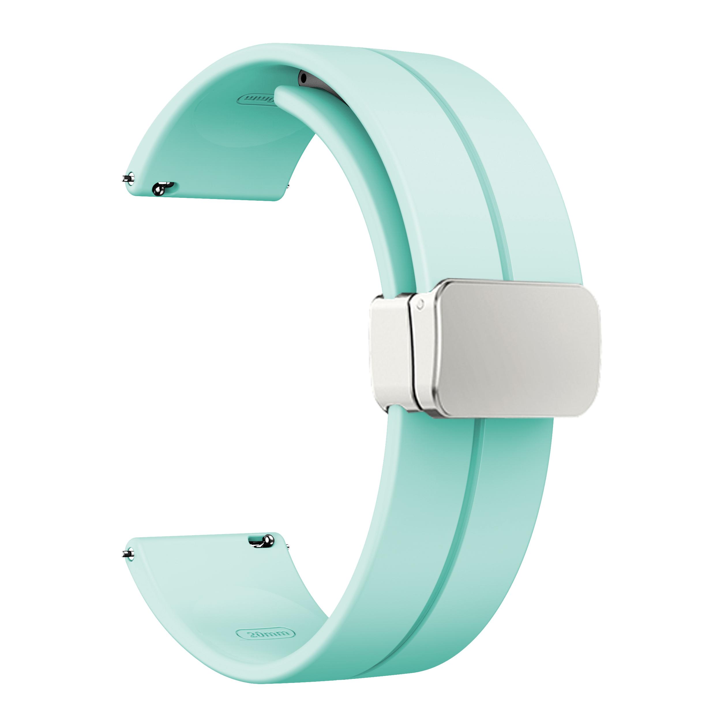 

20mm 22mm Strap For Samsung Galaxy watch 4/5 pro/classic/gear s3/active 2 Sport Silicone Magnetic Buckle Huawei GT 2 2e 3 band 22MM