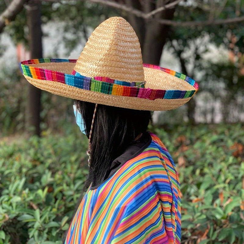 1pc Woven Straw Hat, Mexican Straw Hat, Pointed Hat, Straw Hat, Sun Hat, Party Handmade Hat, Ball Photography Hat