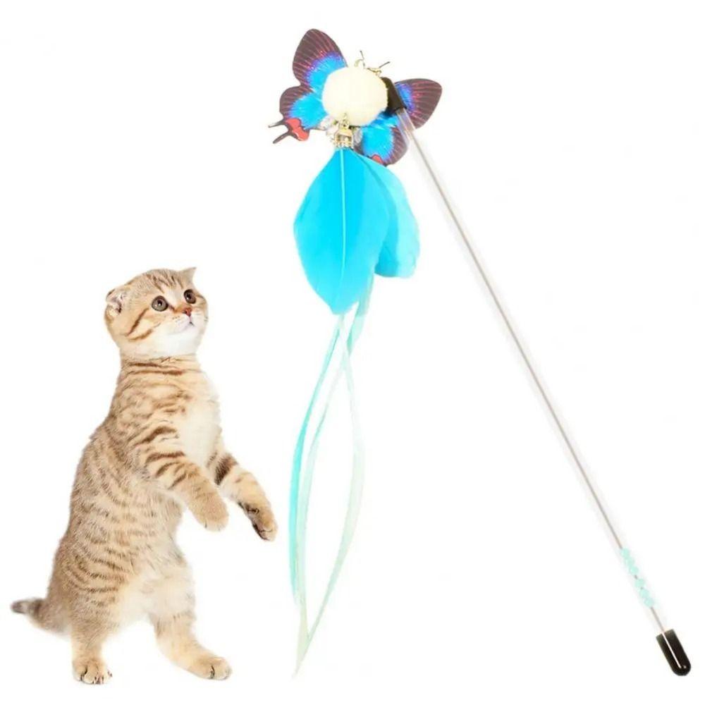 

Simulation Butterfly Cat Stick Telescopic Cat Teaser Wand for Cats Kitten жовтий