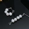 Cut 5-6mm Natural Freshwater White Pearl Flat Round Ear Studs 925 Sterling Silver Earrings Fine For Women Girls Jewelry Gifts