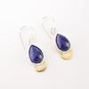 Natural Lapis Lazuli Gemstone925 Sterling Silver Jewelry Handmade Earrings 1.5" EE-162-26