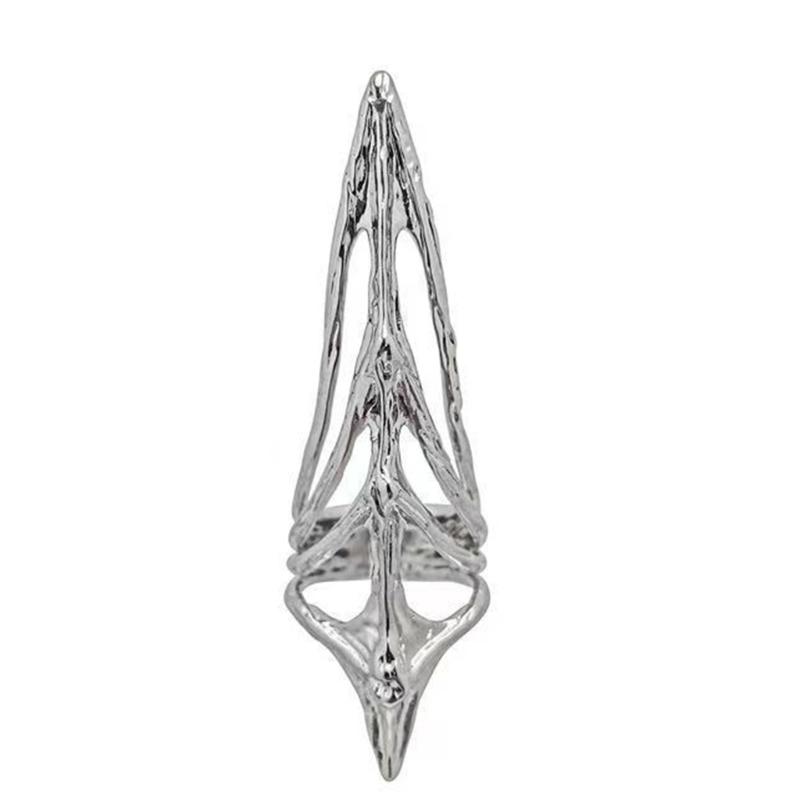 Sparking Nail Tip Claw Rings Exaggerated Fashion Rings Suitable for Trendy Women Attending Parties and Formal Occasions