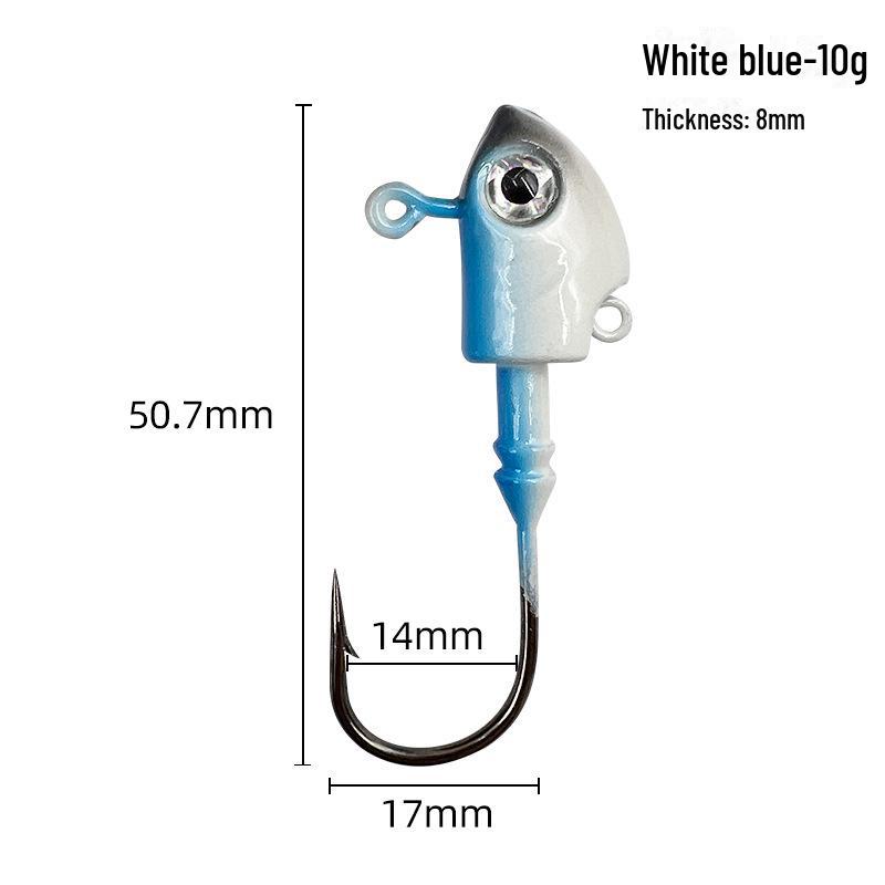 

Приманка Luya Fish Head Jig, крючок для ловли морского окуня на дальние расстояния, крючок с мягкой свинцовой головкой 10–40 г.