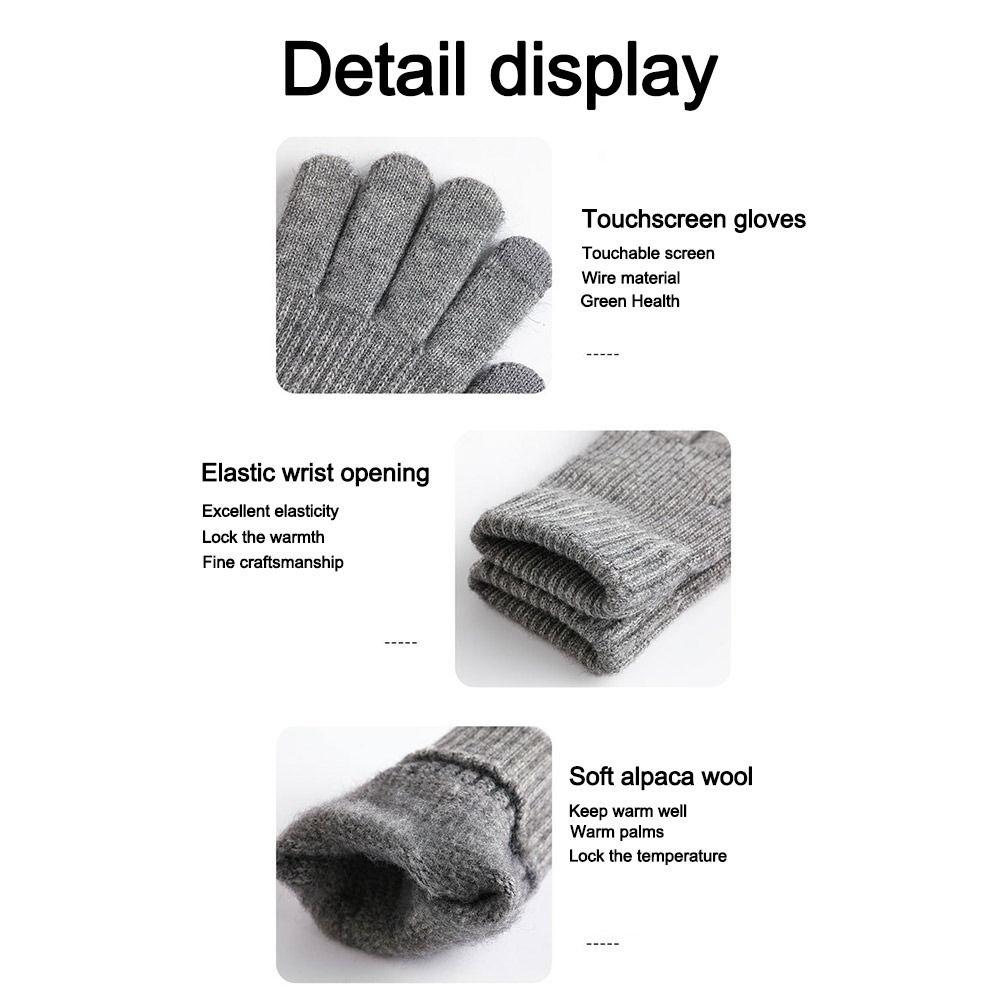 Thicken Men Gloves Solid Color Cycling Mitten New Touch Screen Gloves