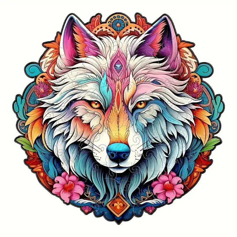 Non-Toxic Kids Puzzles Toy Stained Wooden Cartoon 3D Jigsaw Animal Puzzle Tree Educational Toys Games Wood Diy Puzzle Crafts Gift