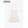 Zaprha 2025 New Arrival Sweet Cute Stripes Laminated Decoration Halterneck Jumpsuit Dress 3152815