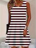Casual Women Tank Dress Summer Sleeveless O-Neck 3D Print Loose A-Line Dress Beach Vest Dress