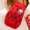 Thick Knit Plaid Pet Sweater Dogs Cats - Winter Holiday Outfit In Yellow Red