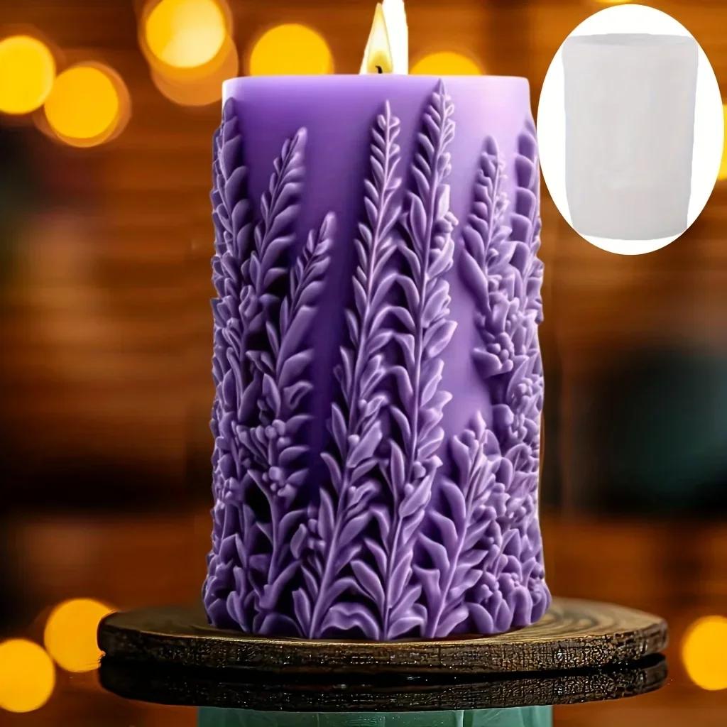 3D Coconut Tree Relief Cylindrical Candle Silicone Mold Beach Tree Resin Molud Palm Tree Flower Relief Handicraft Gypsum Molds