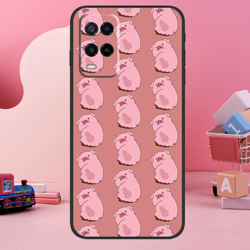 Cute PINK Kawai Pig Case For Oppo A74 A94 A54 A17 A57 A77 A76 A16 A96 A18 A60 A80 A40 A38 A58 A78 A98 A15 A5 Pro