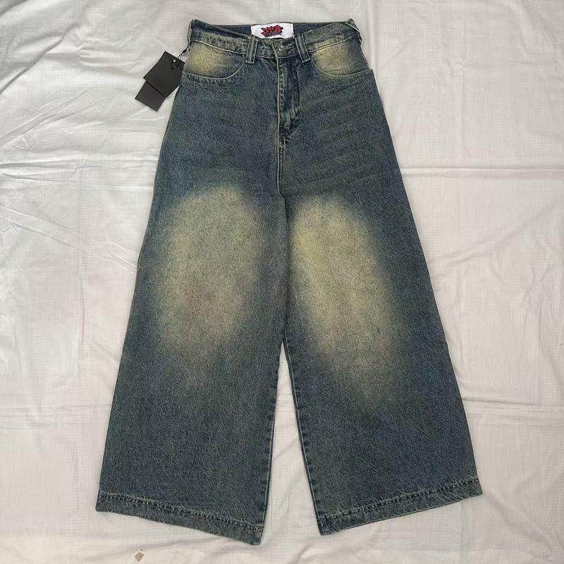 RogueWave Y2K Nové Streetwear Džíny Vintage Prané Volné Džíny Harajuku Punk Rovné Ležérní Gotické Široké Kalhoty