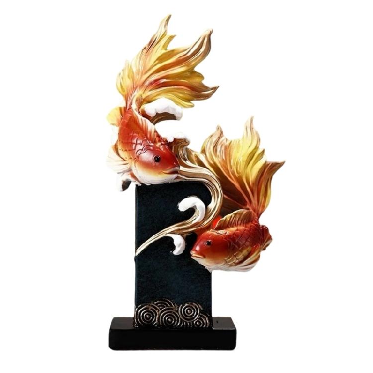 

Unique Feng Shui Fish Sculpture Resin For Positive Energy Decorative Decoration For Living Room Or Offices золотий
