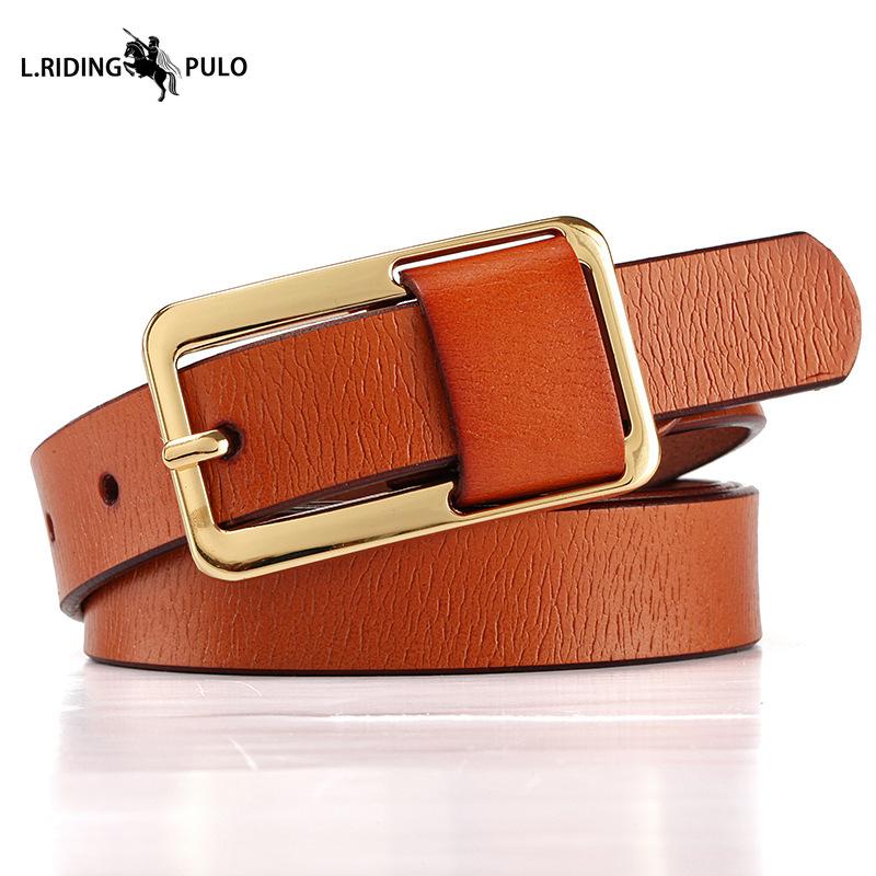 

Korean Version of The New Casual Versatile Decorative Jeans Belt Thin Leather Cowhide Small Belt Simple 100cm бордовий