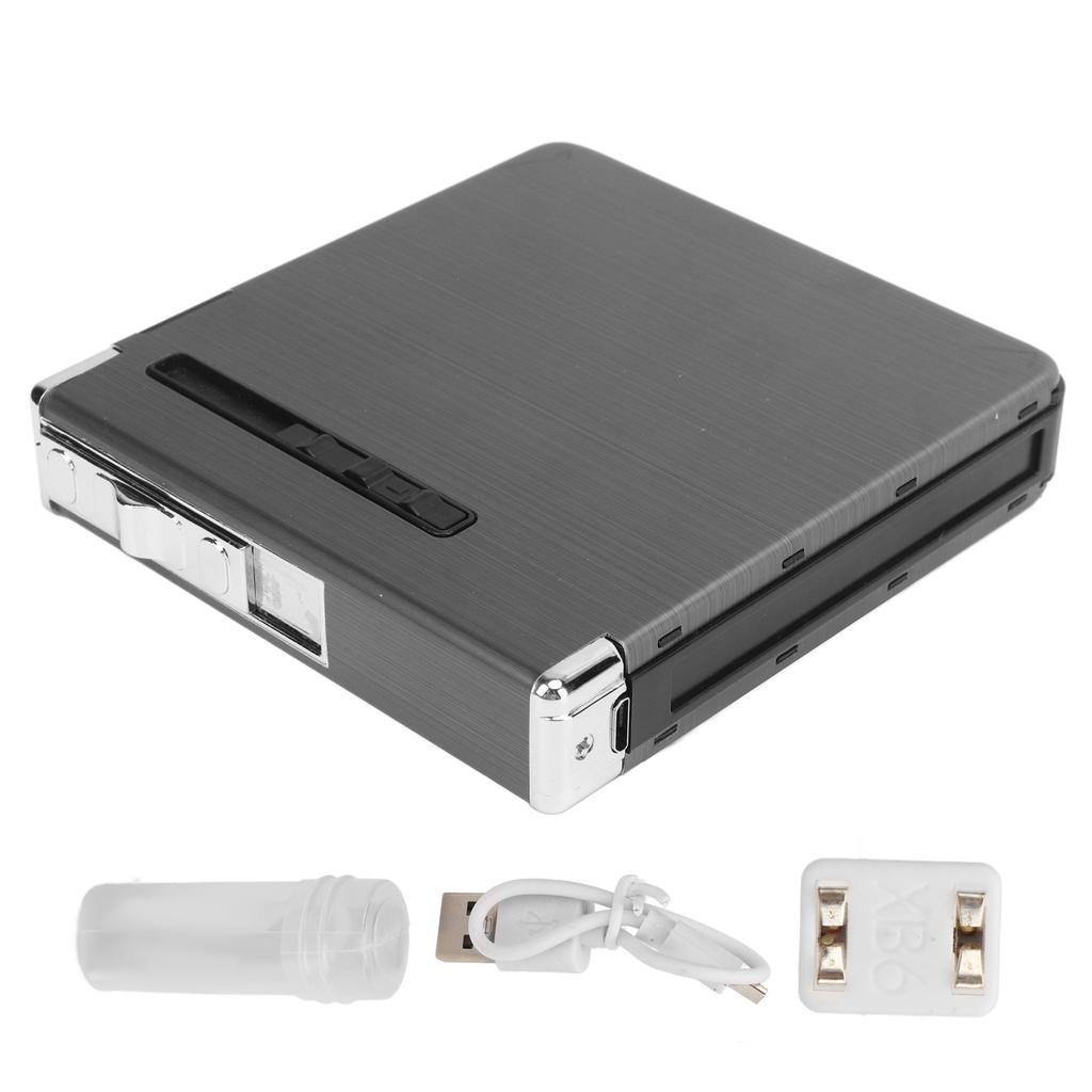 20 Regular Cigarettes Case Box USB Rechargeable Cigarette Case with Lighter for Men Women Ideal