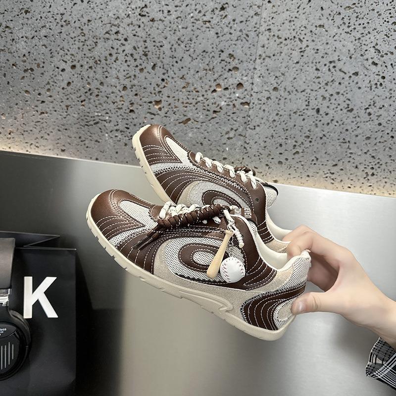 

Retro versatile baseball women s summer new breathable thin-soled casual sports shoes racing 40 коричневий