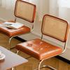 Nordic Soft Upholstered Rattan Dining Chair: Designer Vintage Style for Home, Cafe, or Hotel