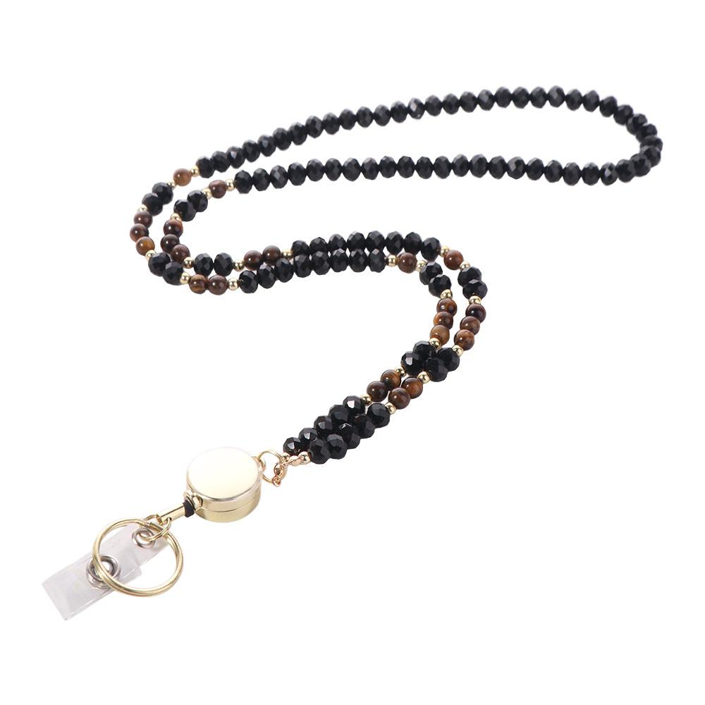 Natural Women's Lanyard Necklace Fashion Key Lanyard Badge Card Holder Key Chain