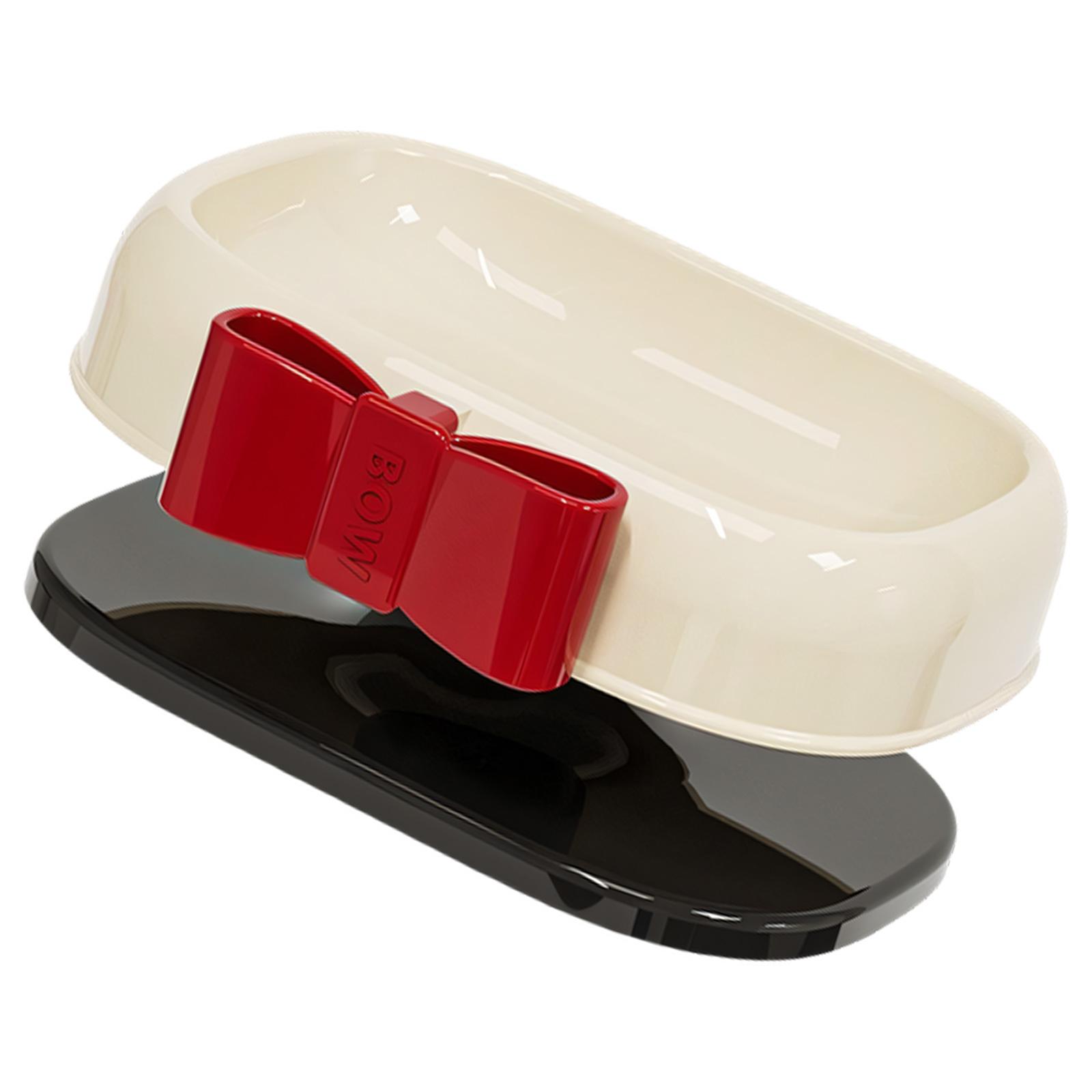 

Stylish Soap Box with Bowknot Decoration Drainage Design Soap Container Box For Bathroom Countertop Storage Accessory