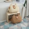 Metallschnalle Boho Umhängetasche Unifarbene Korbtasche Rattan Handtasche Strohgewebte Umhängetasche Strand