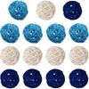 15 Pieces Wicker Rattan Balls Decorative Orbs Vase Fillers for Craft, Party, Wedding Table Decoration, Baby Shower, Aromatherapy Accessories, 2 Inch