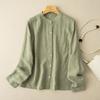 Loose cotton and linen long-sleeved shirt women's spring and summer new simple style temperament shirt jacket cardigan