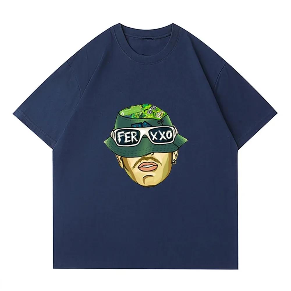 Ferxxo T Shirt Men Rapper Feid Merch Printed Tshirts Summer Casual Short Sleeve Tee Oversized Hip Hop T-Shirts Streetwear Tshirt