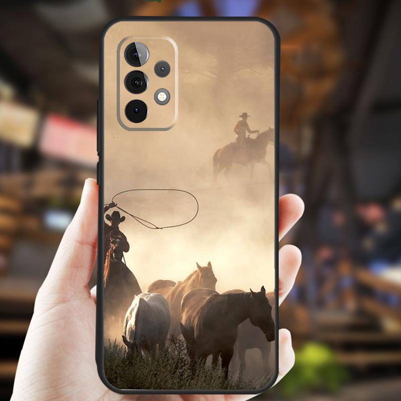 Rodeo Cowboy Lasso Horses Case For Samsung Galaxy A26 A54 A14 A36 A16 A33 A56 A15 A55 A53 A35 A22 A32 A52 A34 A05 A06